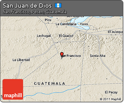 Shaded Relief 3D Map of San Juan De Dios