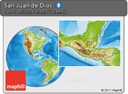 Physical Location Map of San Juan De Dios