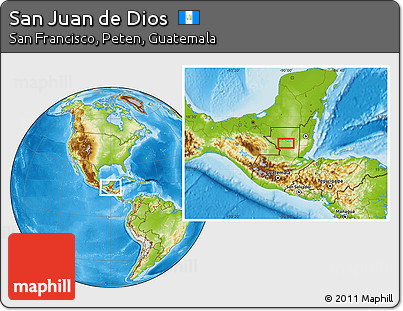 Physical Location Map of San Juan De Dios