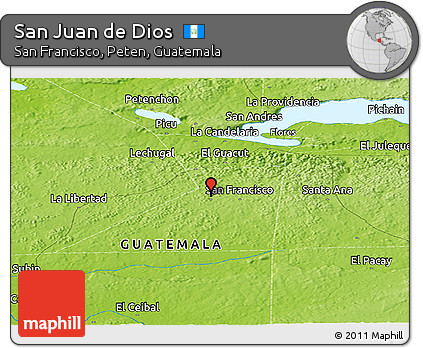 Physical Panoramic Map of San Juan De Dios