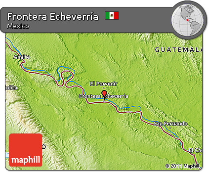 Physical 3D Map of Frontera Echeverría