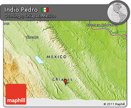 Physical 3D Map of Indio Pedro