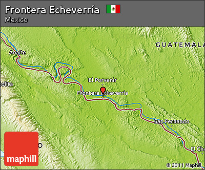 Physical 3D Map of Frontera Echeverría