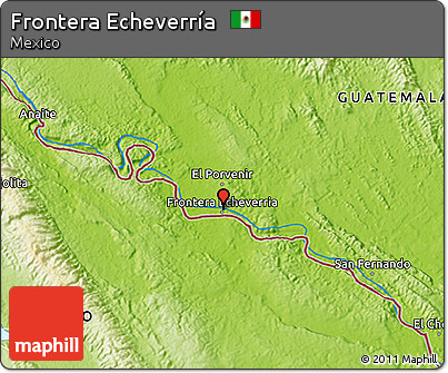 Physical 3D Map of Frontera Echeverría