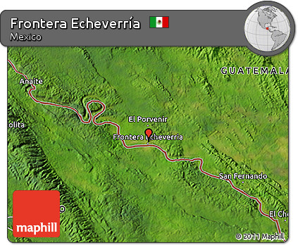 Satellite 3D Map of Frontera Echeverría