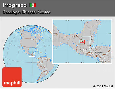 Gray Location Map of Progreso
