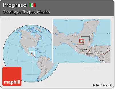 Gray Location Map of Progreso