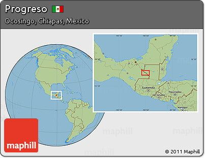 Savanna Style Location Map of Progreso