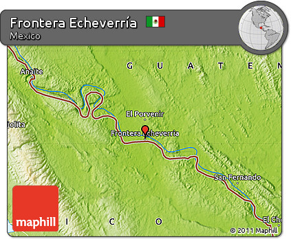 Physical Map of Frontera Echeverría