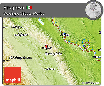 Physical Map of Progreso