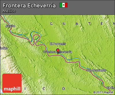 Physical Map of Frontera Echeverría