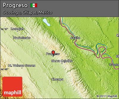 Physical Map of Progreso