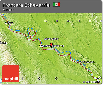 Physical Map of Frontera Echeverría