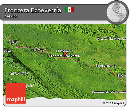 Satellite Panoramic Map of Frontera Echeverría