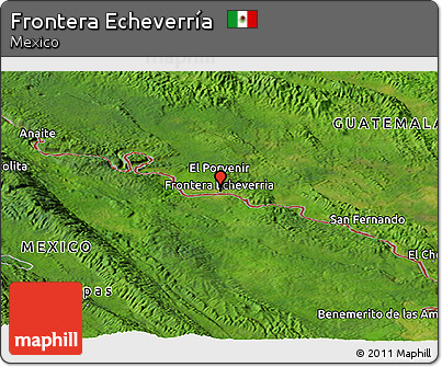 Satellite Panoramic Map of Frontera Echeverría