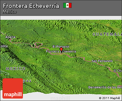 Satellite Panoramic Map of Frontera Echeverría