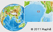 Physical Location Map of the area around 16° 49' 43" N, 91° 1' 30" E