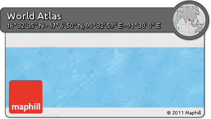 Physical Panoramic Map of the Area around 16° 49' 43" N, 91° 1' 30" E