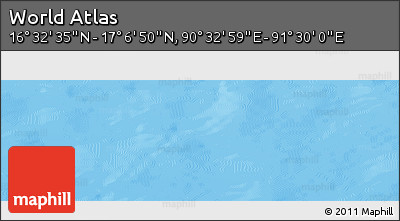 Physical Panoramic Map of the Area around 16° 49' 43" N, 91° 1' 30" E