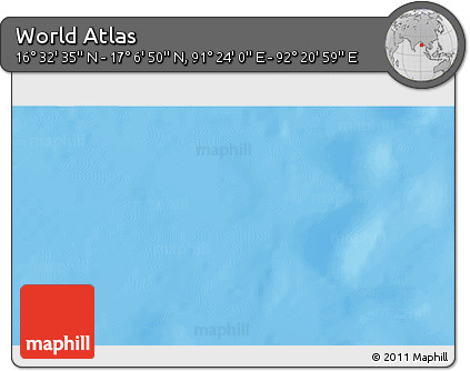 Physical 3D Map of the Area around 16° 49' 43" N, 91° 52' 30" E