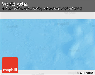 Physical 3D Map of the Area around 16° 49' 43" N, 91° 52' 30" E