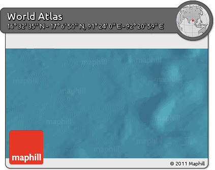 Satellite 3D Map of the Area around 16° 49' 43" N, 91° 52' 30" E