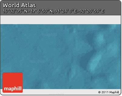 Satellite 3D Map of the Area around 16° 49' 43" N, 91° 52' 30" E