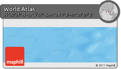 Physical Panoramic Map of the Area around 16° 49' 43" N, 91° 52' 30" E