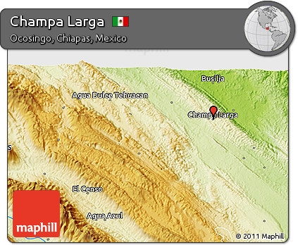 Physical 3D Map of Champa Larga