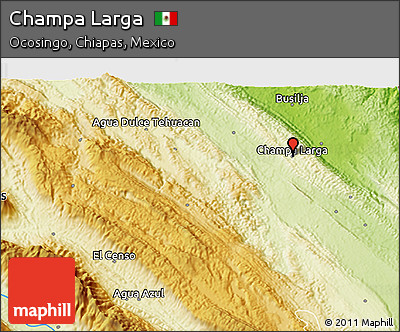 Physical 3D Map of Champa Larga