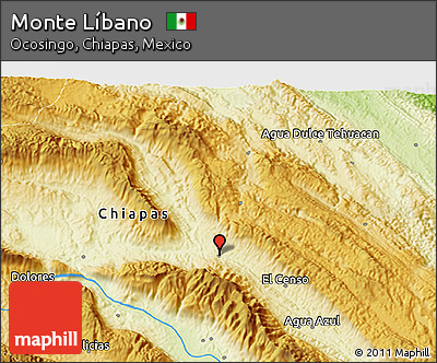 Physical 3D Map of Monte Líbano
