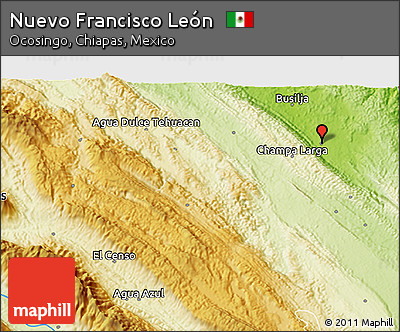 Physical 3D Map of Nuevo Francisco León