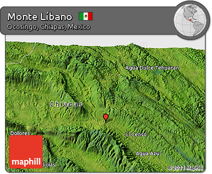 Satellite 3D Map of Monte Líbano