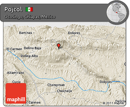 Shaded Relief 3D Map of Pojcol