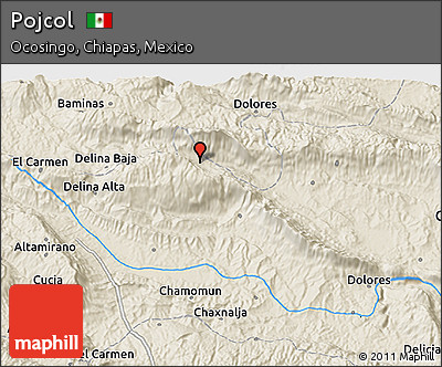 Shaded Relief 3D Map of Pojcol