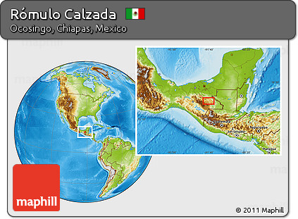 Physical Location Map of Rómulo Calzada