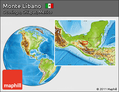 Physical Location Map of Monte Líbano