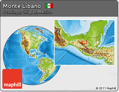 Physical Location Map of Monte Líbano
