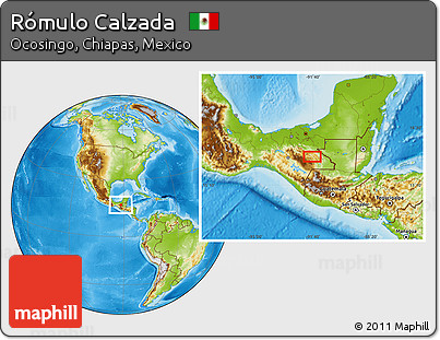 Physical Location Map of Rómulo Calzada