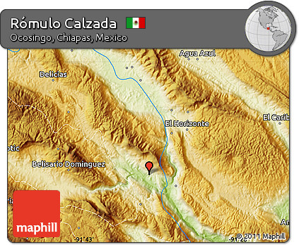 Physical Map of Rómulo Calzada