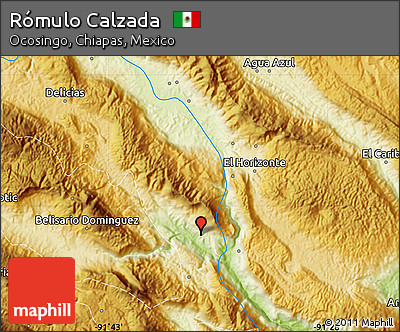 Physical Map of Rómulo Calzada