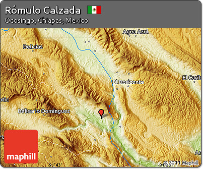 Physical Map of Rómulo Calzada