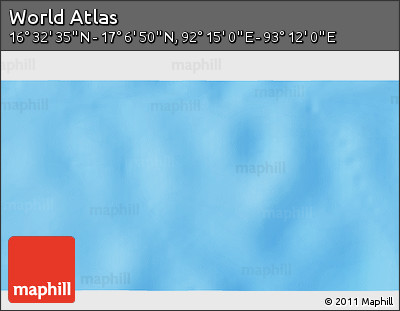 Physical 3D Map of the Area around 16° 49' 43" N, 92° 43' 29" E