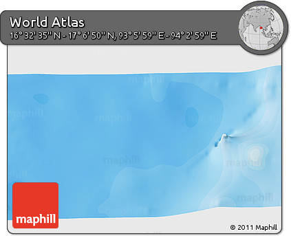 Political 3D Map of the Area around 16° 49' 43" N, 93° 34' 29" E