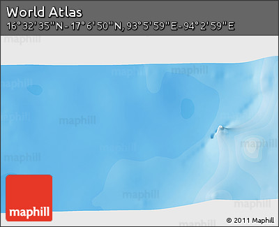 Political 3D Map of the Area around 16° 49' 43" N, 93° 34' 29" E