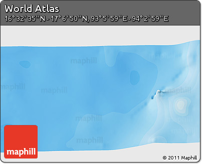Political 3D Map of the Area around 16° 49' 43" N, 93° 34' 29" E