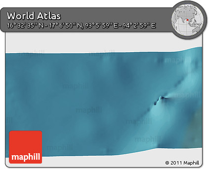 Satellite 3D Map of the Area around 16° 49' 43" N, 93° 34' 29" E