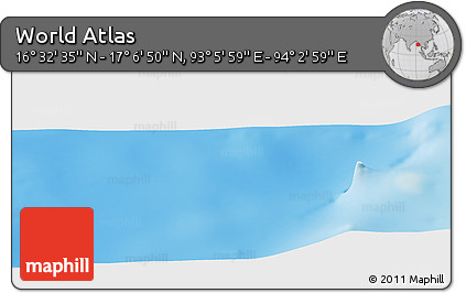 Physical Panoramic Map of the Area around 16° 49' 43" N, 93° 34' 29" E