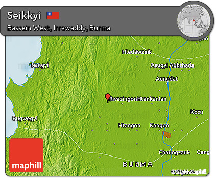 Physical 3D Map of Seikkyi