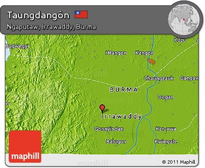 Physical 3D Map of Taungdangôn